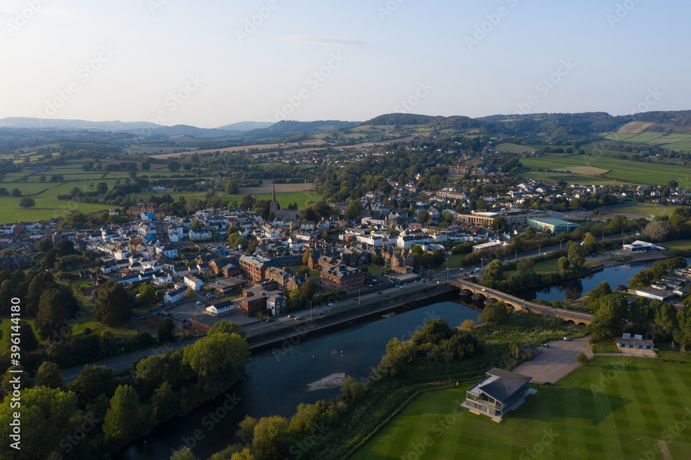 Fototapeta premium Monmouth Viaduct an old derelict railway viaduct bridge crossing the river Wye in Monmouthshire Wales.