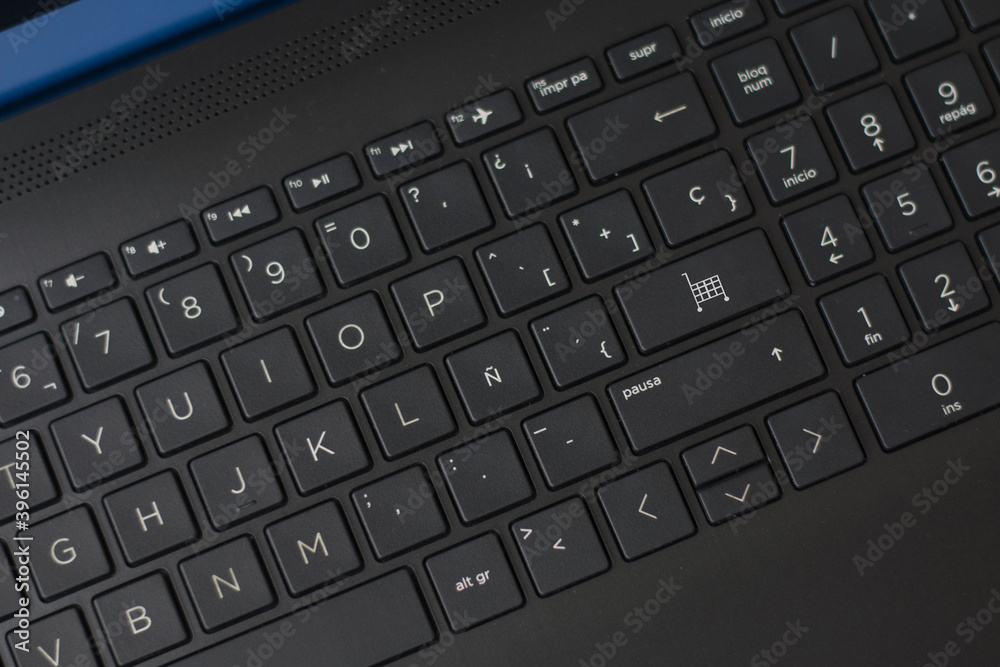 teclado de ordenador portatil negro carro de la compra teclado de ordenador portatil negro carro de la compra