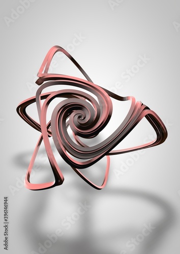 Attractor illustrations, dynamical systems, 3D render