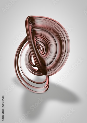 Attractor illustrations, dynamical systems, 3D render photo