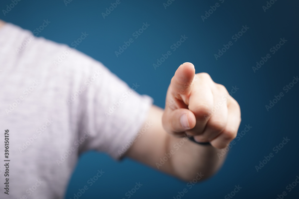 young man finger pointing touch blue young man finger pointing touch blue