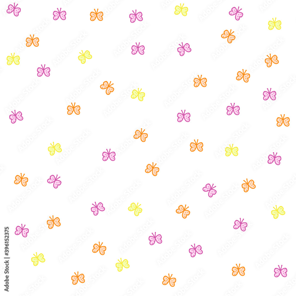 Seamless pattern with butterflies flying , white background Seamless pattern with butterflies flying , white background