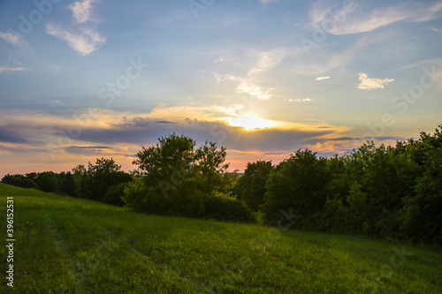 Landscape, sunny dawn in a field, nature © Dzmitry