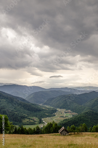 landscape with mountains and clouds