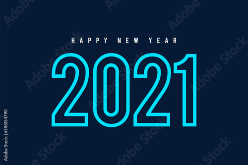 Happy new year 2021 text design vector template