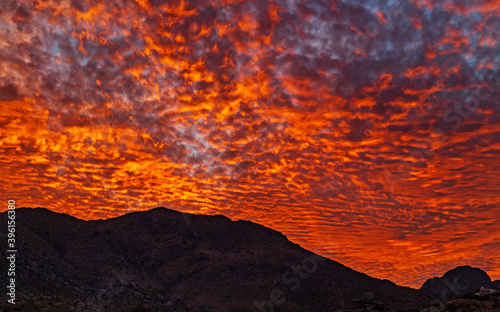 Blazing Desert Sunset Over the Mcdowell Mountains In AZ