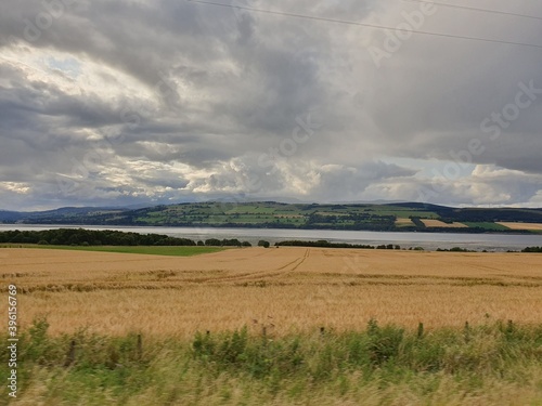 dark clouds at murray firth in scotland