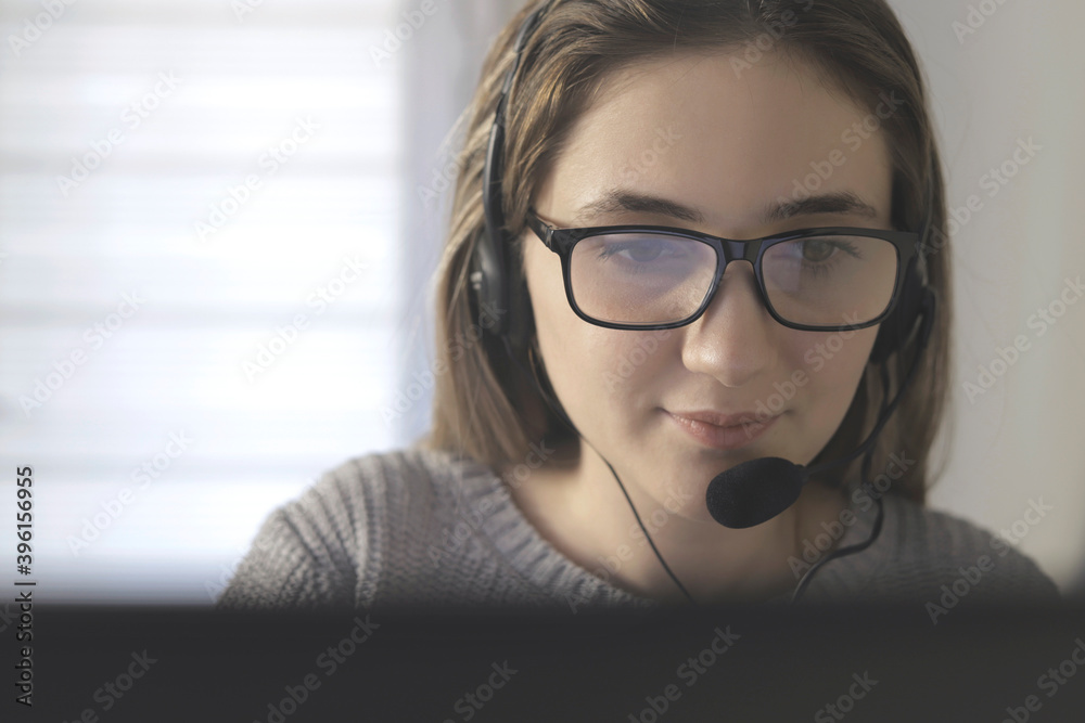 Young woman working from home Young woman working from home