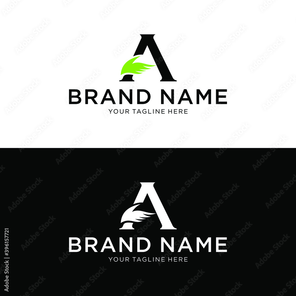 A and Hand Sanitizer logo design, water drop and leaf vector design. A and Hand Sanitizer logo design, water drop and leaf vector design.