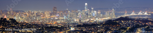 Panoramic Night Views over San Francisco via San Bruno Mountain