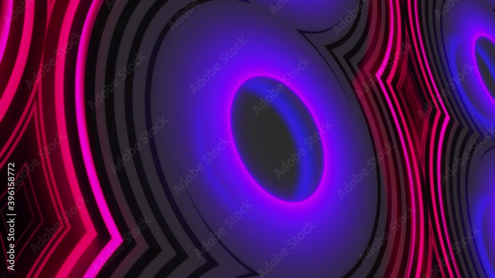 Spiral wavy texture with neon lighting, computer generated. 3D rendering of color plasma backdrop