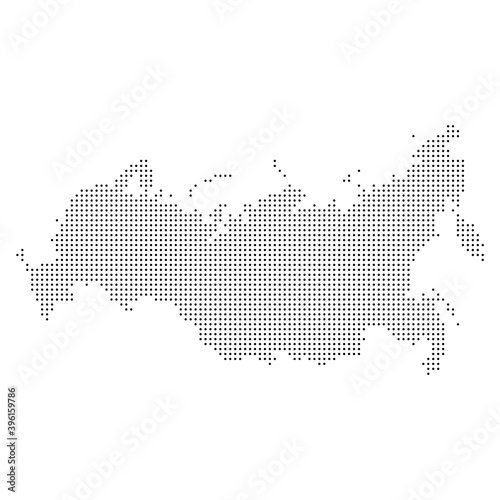 Pixel mosaic map of Russia Kingdom. Halftone design. Vector illustration.