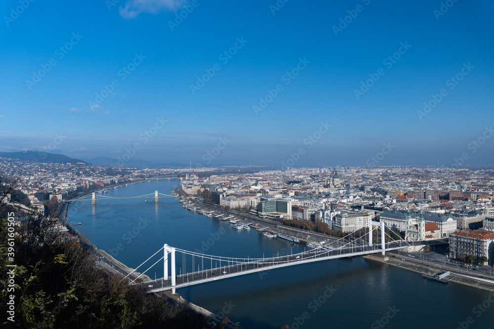 Budapest landscape from above the city.