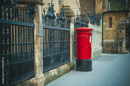 Canvas Print red post box london