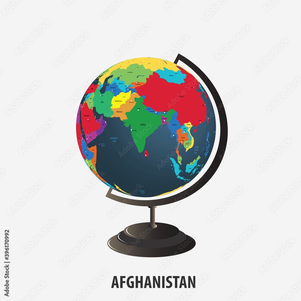 Afghanistan 3d Flag Map and Vector Design, Map of Afghanistan. Afghanistan 3d Flag Map and Vector Design, Map of Afghanistan.