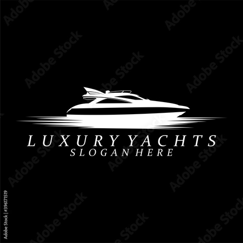 Luxury yachts logo design vector