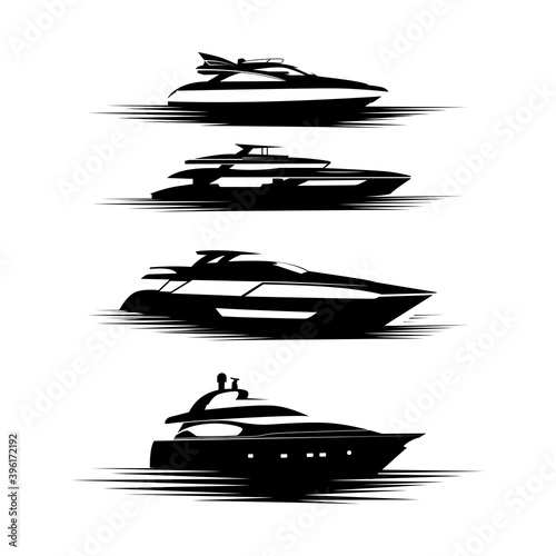 Luxury yachts logo design vector