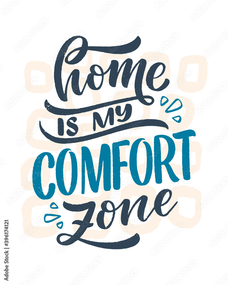 Hand drawn lettering quote in modern calligraphy style about Home. Slogan for print and poster design. Vector Hand drawn lettering quote in modern calligraphy style about Home. Slogan for print and poster design. Vector