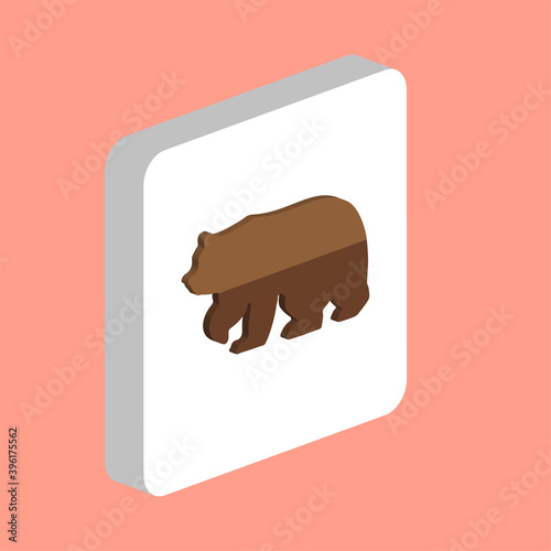 Bear Simple vector icon. Illustration symbol design template for web mobile UI element. Perfect color isometric pictogram on 3d white square. Bear icons for business project. photo