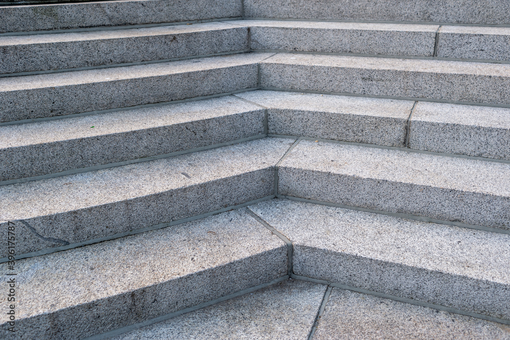 Close up of granite stone steps
