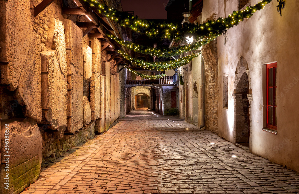 Fototapeta premium Tallinn. St. Catherine Street.