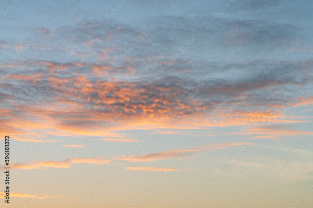 Colorful cloudscape during sunrise