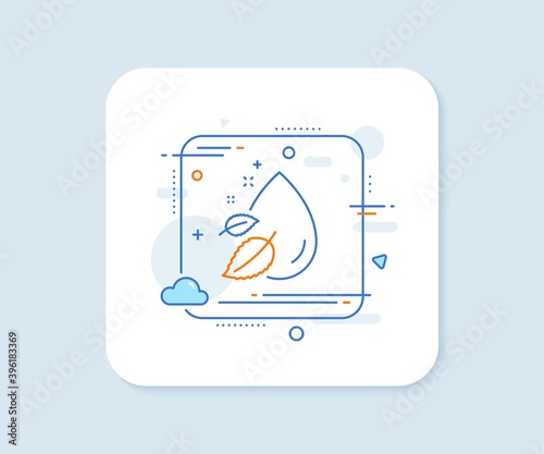 Water drop line icon. Abstract square vector button. Moisture sign. Water drop line icon. Quality concept badge. Vector