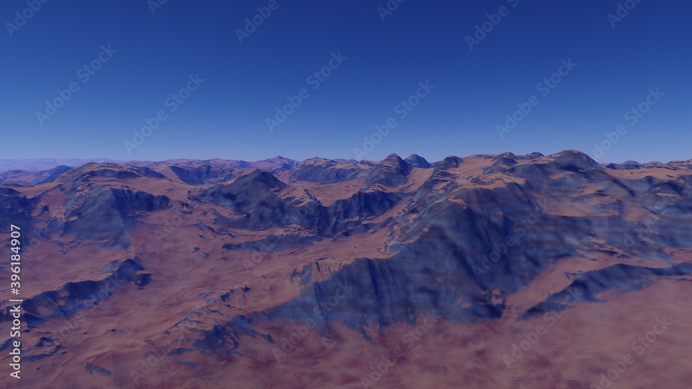 alien planet landscape, view from a beautiful planet, beautiful space background 3d render