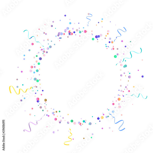 Multi colored confetti, serpentine falling