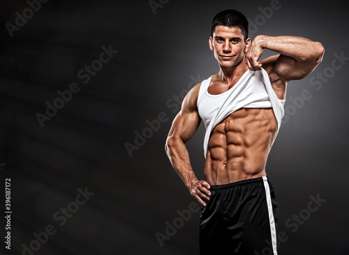 Handsome Muscular Men Showing his Abs, Abdominal Muscle Development
