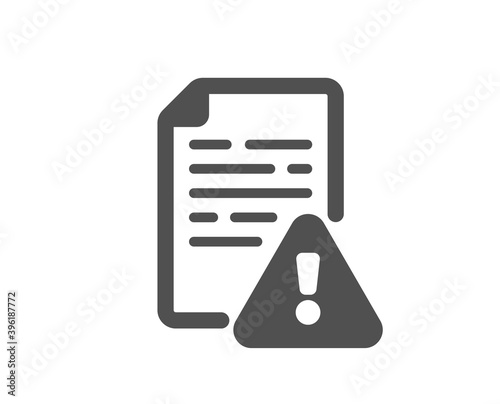 Instruction manual icon. Warning file sign. Caution alert symbol. Quality design element. Flat style instruction manual icon. Editable stroke. Vector