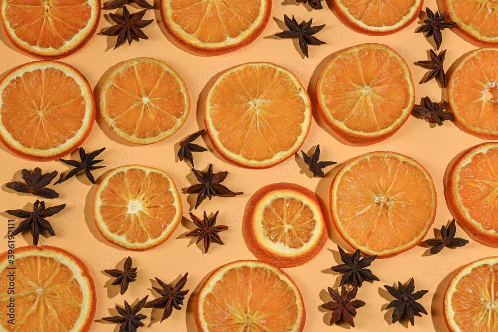 Background from slices of orange fruit. Background from slices of orange fruit.