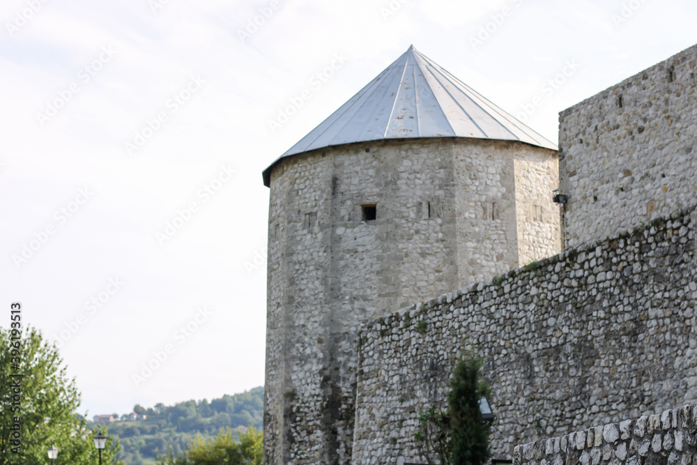 Travnik Bosnia and Herzegovina. Historical landmark, the Walls of the old fortress in Travnik 