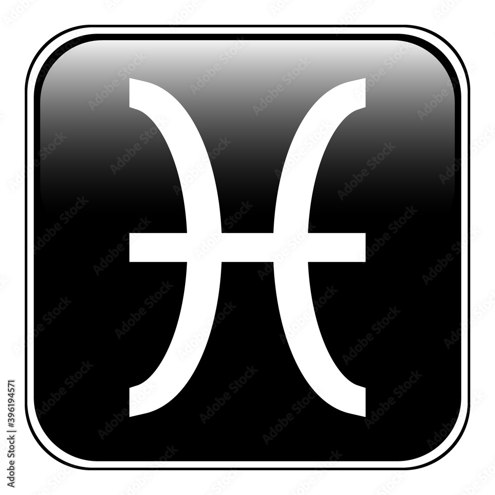 Obraz premium Pisces symbol on white.