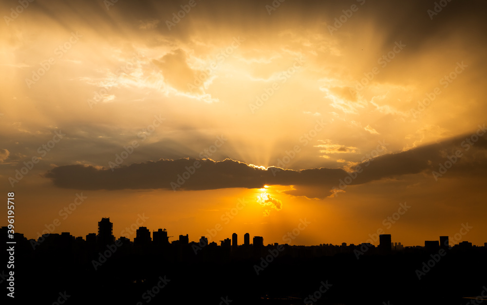 Skyline of the city of Sao Paulo during sunset