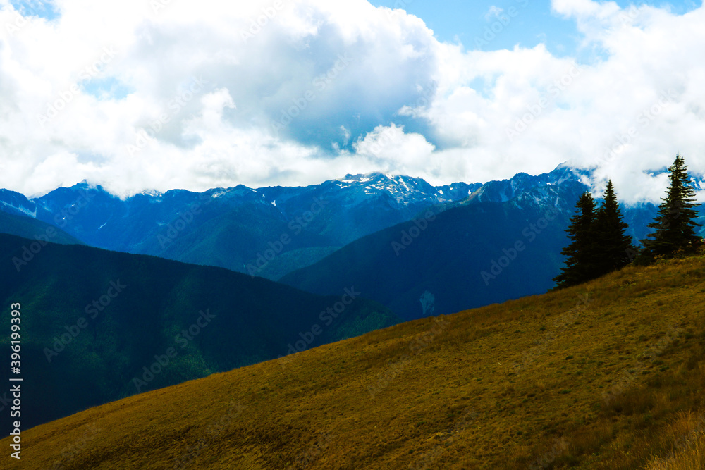 Mountain view in the Olympic Mountain Range, Olympic National Park, Washington, USA.