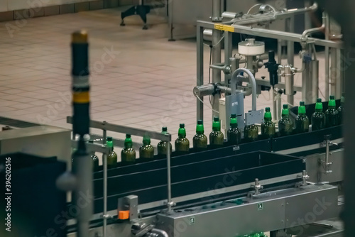 Modern automated beer bottling production line