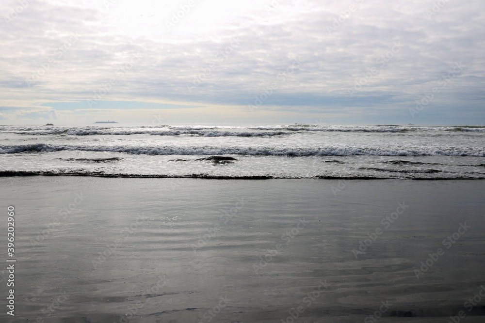 Panoramic view of a calm sea or ocean on the horizon.