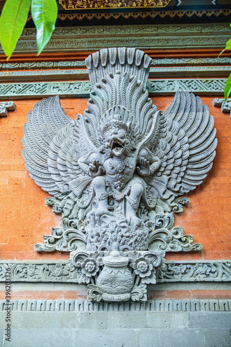 Bas relief of the traditional deity Garuda