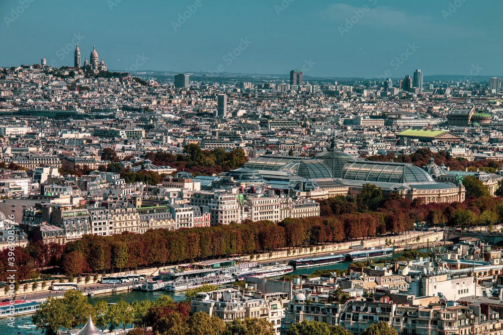 Aerial view of Paris, France