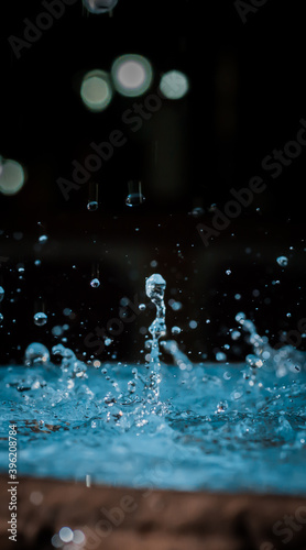water drop in the night