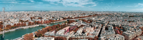 The river Seine passing through Paris seen from the Eiffel Tower.