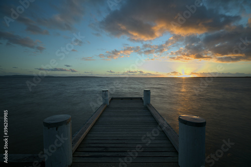 Sunrise over the Lake Cootharaba from the Boreen Point Jetty