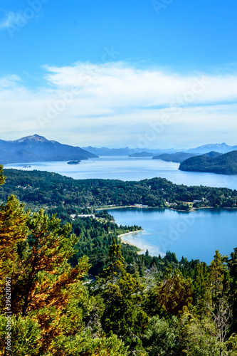 Lake and mountains landscape in Bariloche.