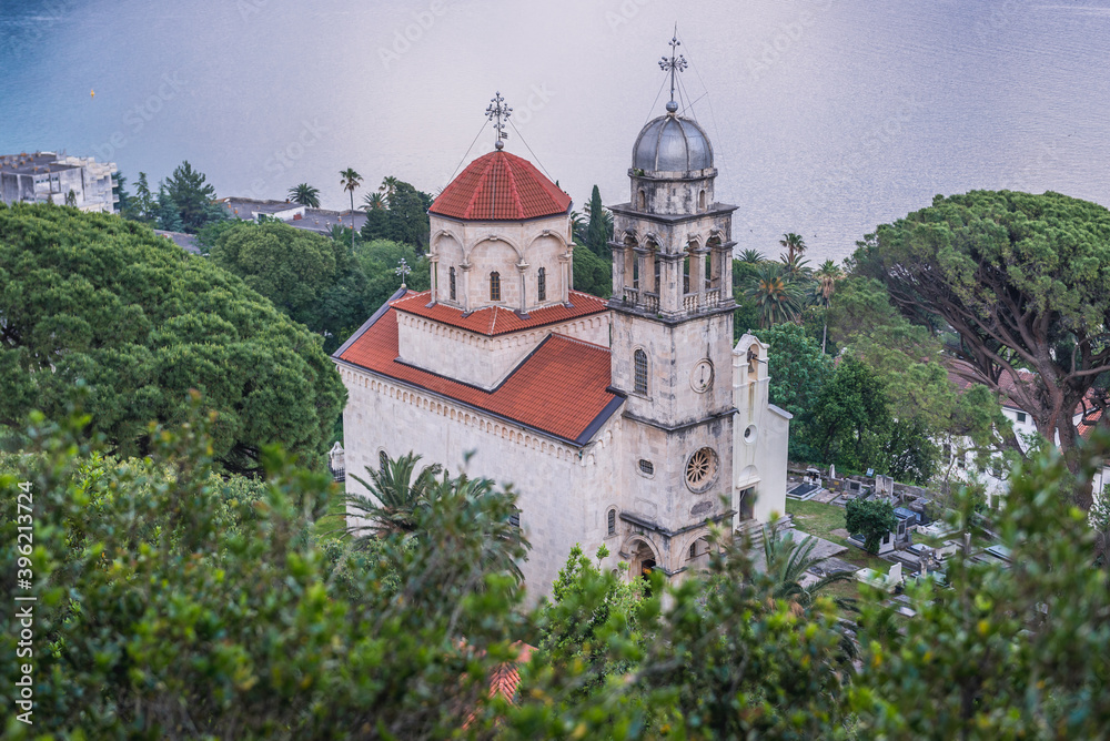 One of the Dormition churches of Savina Orthodox monastery in Herceg Novi coastal town in Montenegro