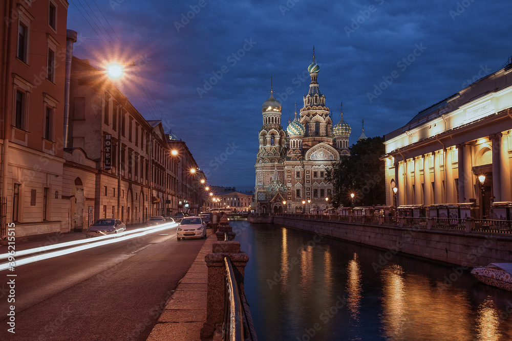 Obraz premium Sights Of Russia. Saint-Petersburg. Church Of The Savior On Spilled Blood. Orthodoxy.