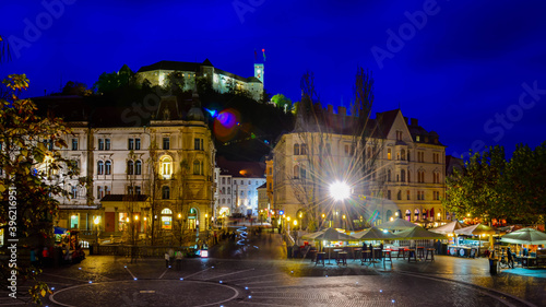 Wallpaper Mural old town square at night, Ljubljana Torontodigital.ca