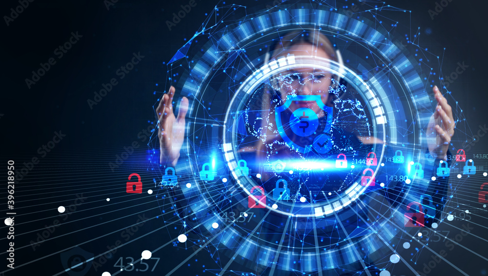Fototapeta premium Cyber security data protection business technology privacy concept.