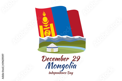 December 29, Independence Day of Mongolia vector illustration. Suitable for greeting card, poster and banner.
