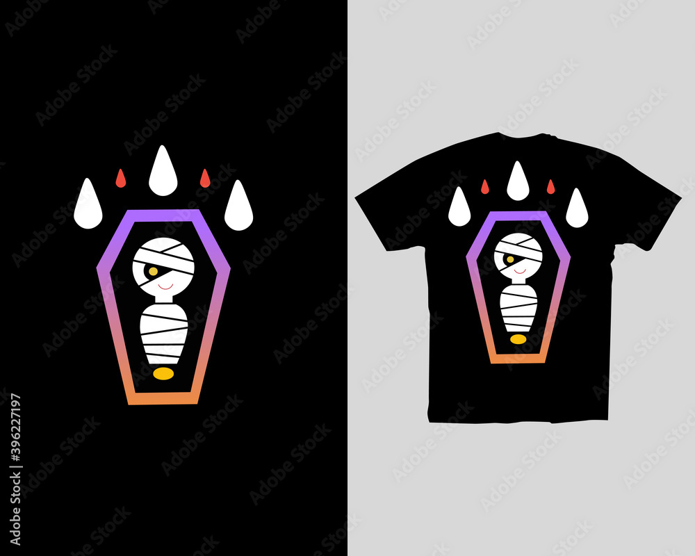 Fototapeta premium T-shirt design with mummy illustration vector